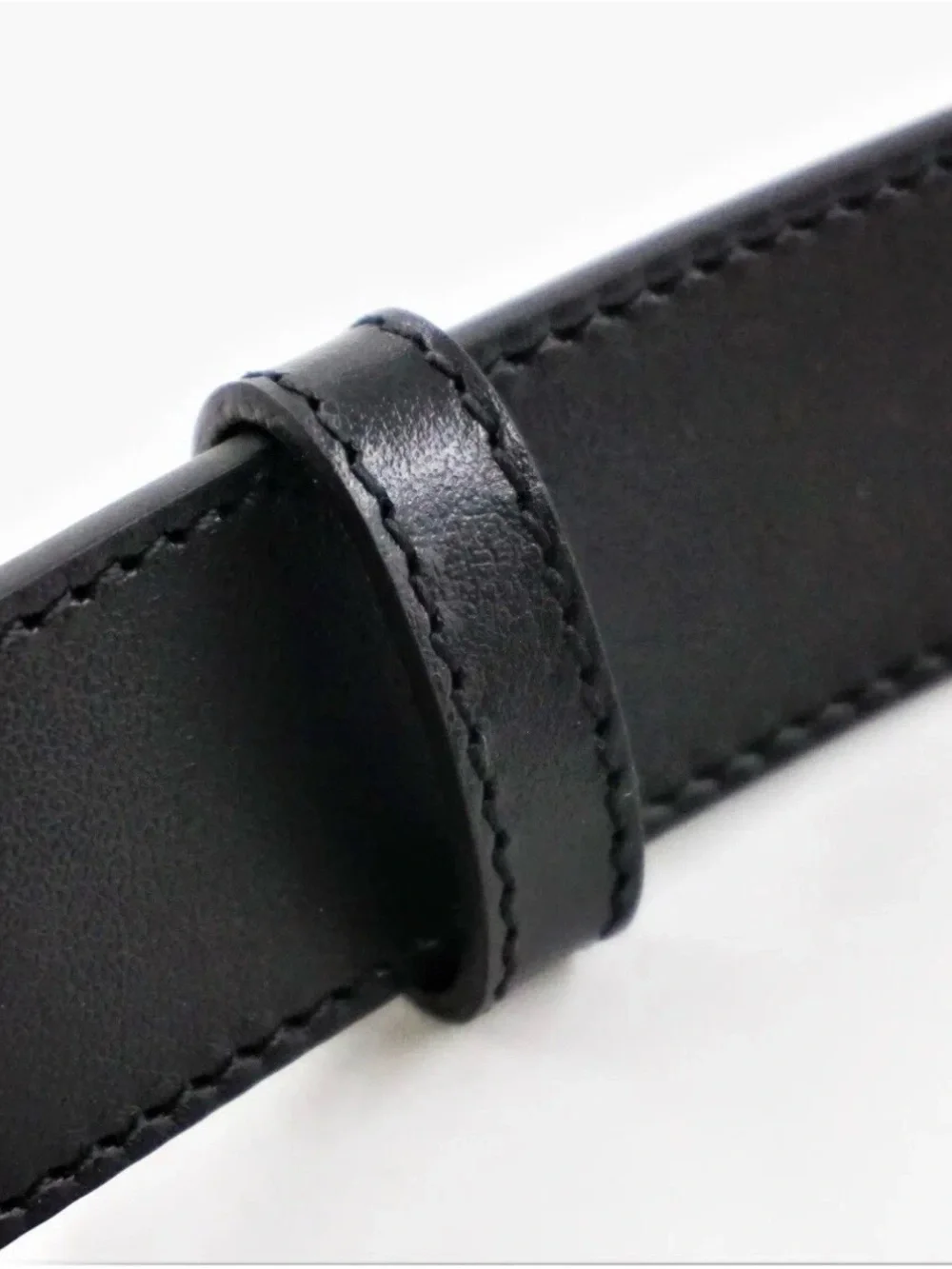 Gucci Men Marmont Leather Belt With Shiny Buckle, Black Size 80CM 100% Authentic